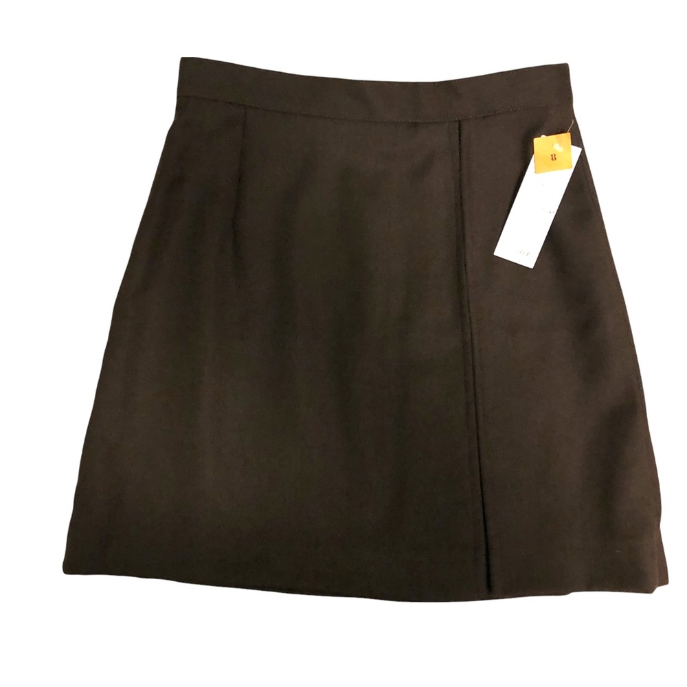 Vintage Giorgio Sant' Angelo Chocolate Brown Wool Skirt with Front Pleat Women's